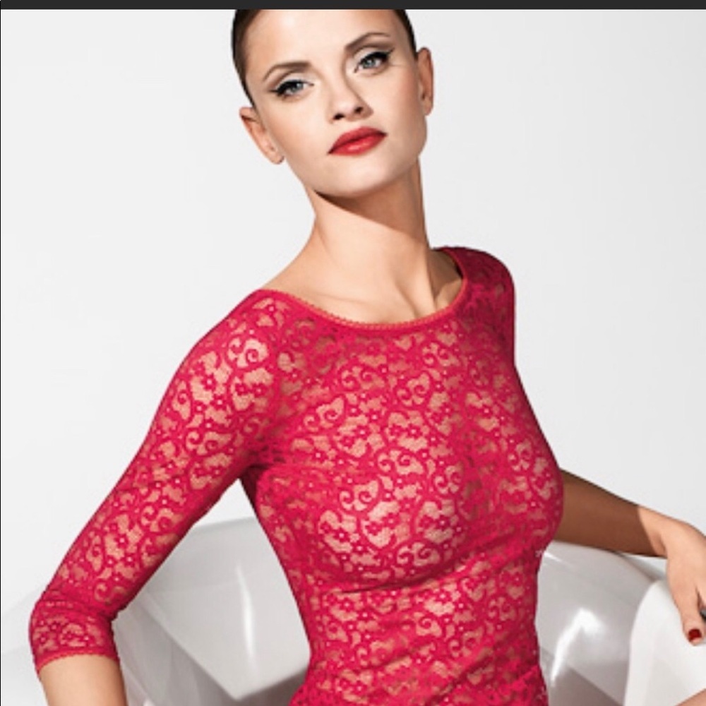 Wolford Sira Pullover Rose Red size xs